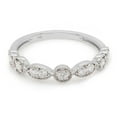 thumbnail image 3 of 1/4 ct. t.w Round Cut Lab Created Moissanite Diamond Milgrain Half Eternity Stackable Band Ring For Women In 14K Solid White Gold (G-H Color, VVS1 Clarity, 0.25 Cttw)-7.5, 3 of 7