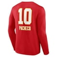 thumbnail image 3 of Men's Isiah Pacheco Red Kansas City Chiefs Team Wordmark Player Name & Number Long Sleeve T-Shirt, 3 of 3