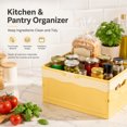 thumbnail image 7 of GIXUSIL 1 Pack Foldable Storage Box Pastel Yellow Plastic Crates Multipurpose Collapsible Bins with lids Cute Organization Basket for Home Office Kitchen Picnic Camping 9.8×6.7 in, 7 of 7