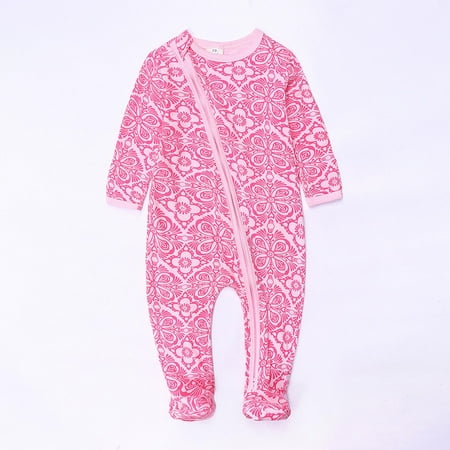 

New Year New You 2022! on Clearance Hesxuno Autumn Baby Kids Double Zipper Clothes Sleeping Pajamas Rompers Newborn Overalls Baby Registry Search