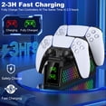 thumbnail image 5 of Beboncool PS5 Controller Charger Dual Fast Charging Dock with 9 LED Light Modes for PS5 DualSense Controllers, 5 of 8