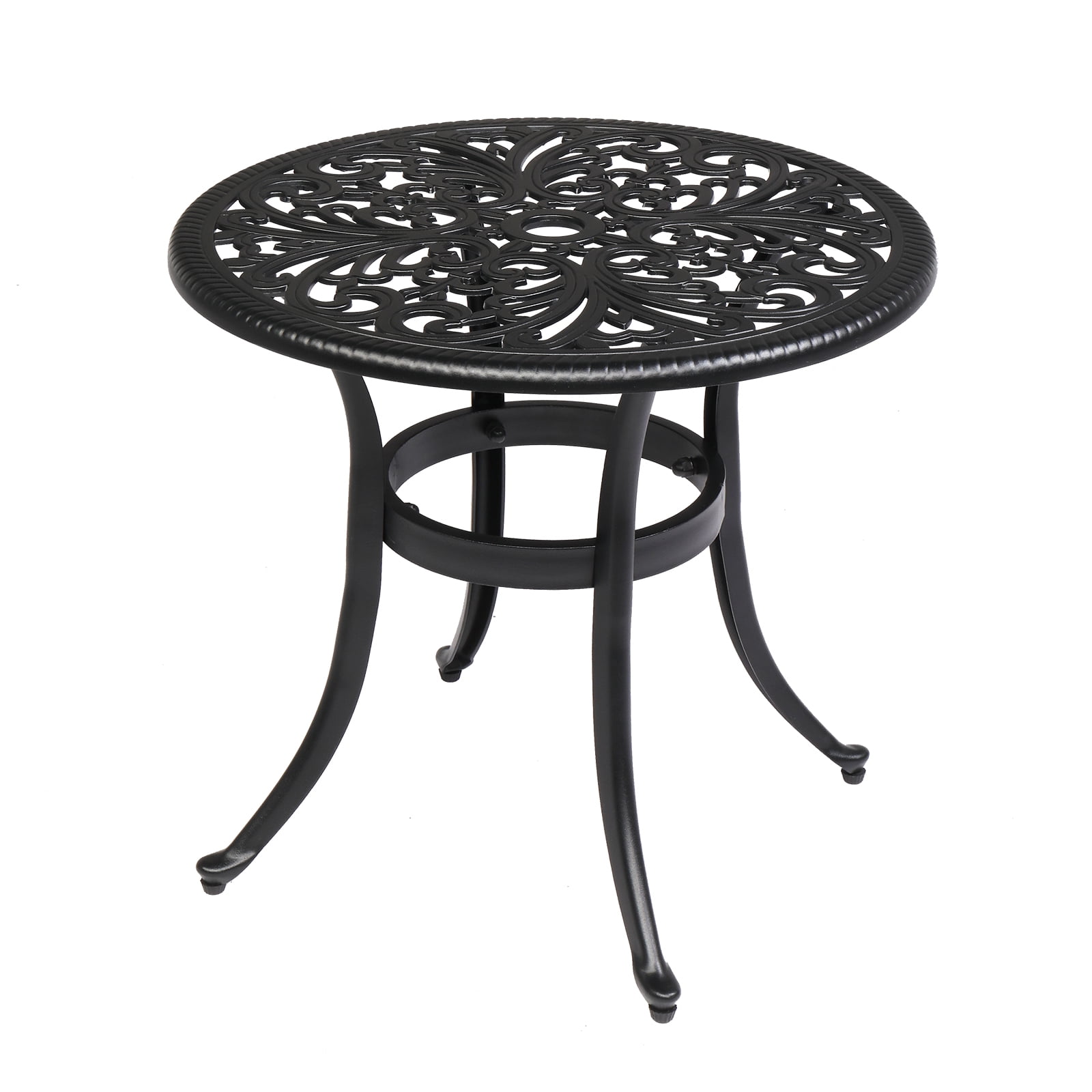 ＥＮアンブレラテーブル Zimtown 23.6 in Metal Outdoor Patio Bistro Table, Cast Aluminum