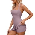 thumbnail image 3 of Lovzfmll Active Dress for Women, Crew Neck Sleeveless with Built-in Shorts, Tennis Mini Dress Set Purple, S, 3 of 9