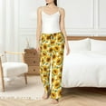 thumbnail image 4 of Fotbe Sunflowers Pantalones de Pijama para Mujer, Pantalones de Dormir, Pantalones Pj con Cordón y Bolsillos-Large, 4 of 6