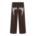 thumbnail image 6 of LIWENLI Men's Wide Leg Sweatpants Fleece Lined Baggy Pants with Open Bottom Drawstring Waist S-2XL (Brown,M), 6 of 7