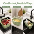 thumbnail image 2 of Foldable Hanging Sink Drain Basket, Space-Saving Kitchen Colander with Quick-Drain Design, Versatile Sink Strainer Basket for Fruits, Vegetables, Utensils & Dish Drying(Green), 2 of 5