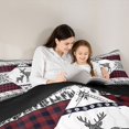 thumbnail image 4 of Castle Fairy Animal Deer Queen Comforter Set 3 Pieces,Bohemian Aztec Wildlife Comforter Sets Queen,Black Reversible,1 Comforter and 2 Pillowcases, 4 of 6