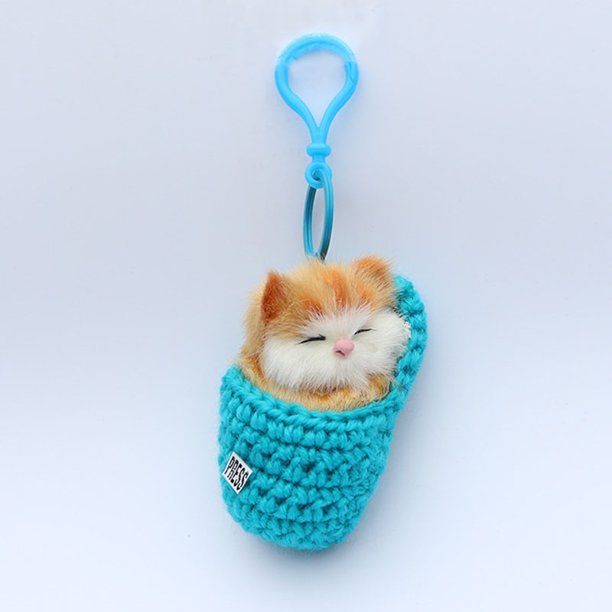 Vær tilfreds Picket tiltrækkende alextreme Lovely Slippers Cat Key Chain Bag Pendant Simulation Cartoon Cat  Vocalize Meow Kitten Plush Toy New - Walmart.com - Walmart.com