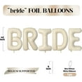 thumbnail image 2 of 40 Inch BRIDE Letter Balloons, Big Cream BRIDE Foil Balloons, 5 Pcs Giant Foil Large Aluminum Balloon Helium for Wedding Bridal Shower Anniversary Engagement Bachelorette Party Decoration, 2 of 16