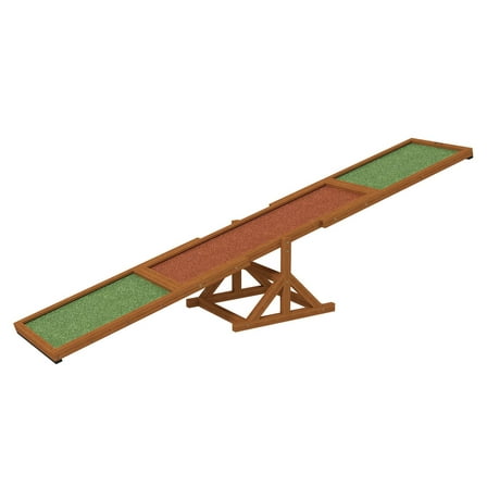 Dog Agility Seesaw - Weather Resistant Training Equipment for Small, Medium & Large Dogs - 83"L x 16"W - Orange