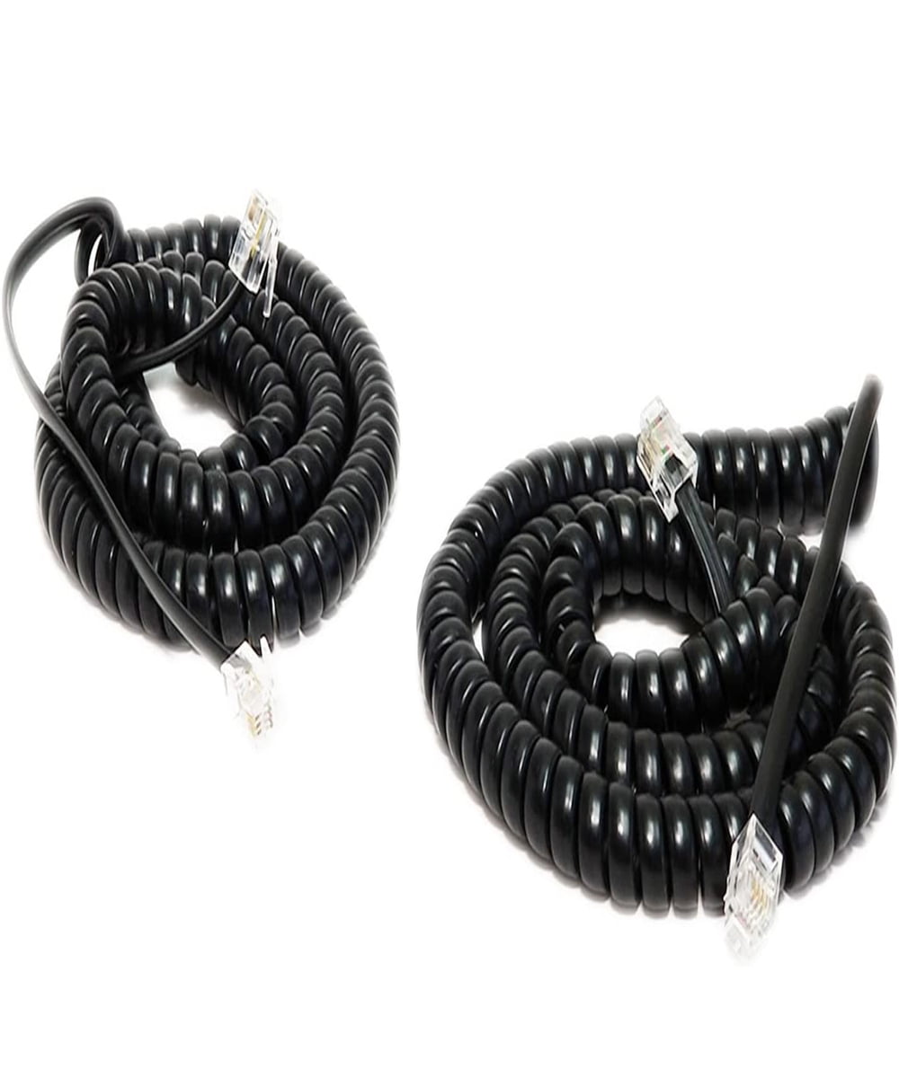 Telephone Handset replacement Curly Cord 12 Foot Charcoal CURLY-CORD-C-12FT 