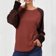 thumbnail image 1 of Puntoco moda mujer Casual manga larga cuello redondo Patchwork señoras tops sudaderas Puntoco Puntoco-6063, 1 of 6