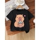 thumbnail image 1 of Young Girls Cute Capybara Pattern Short Sleeve Casual Summer Clothes, 1 of 6