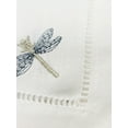 thumbnail image 5 of 4 SET Hemstitch Embroidered White Linen Cocktail Napkins 6x6 (DragonFly), 5 of 7