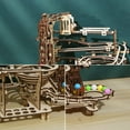 Wooden Marble Run Kit 3D Puzzle Wood Colored Balls Run Stepped Hoist