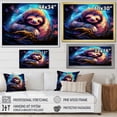 thumbnail image 4 of Designart "Serene Sleep Blue and Purple Sloth" Animals Framed Wall Art Decor - Modern Blue Sloth Living Room Framed Canvas Art, 4 of 6
