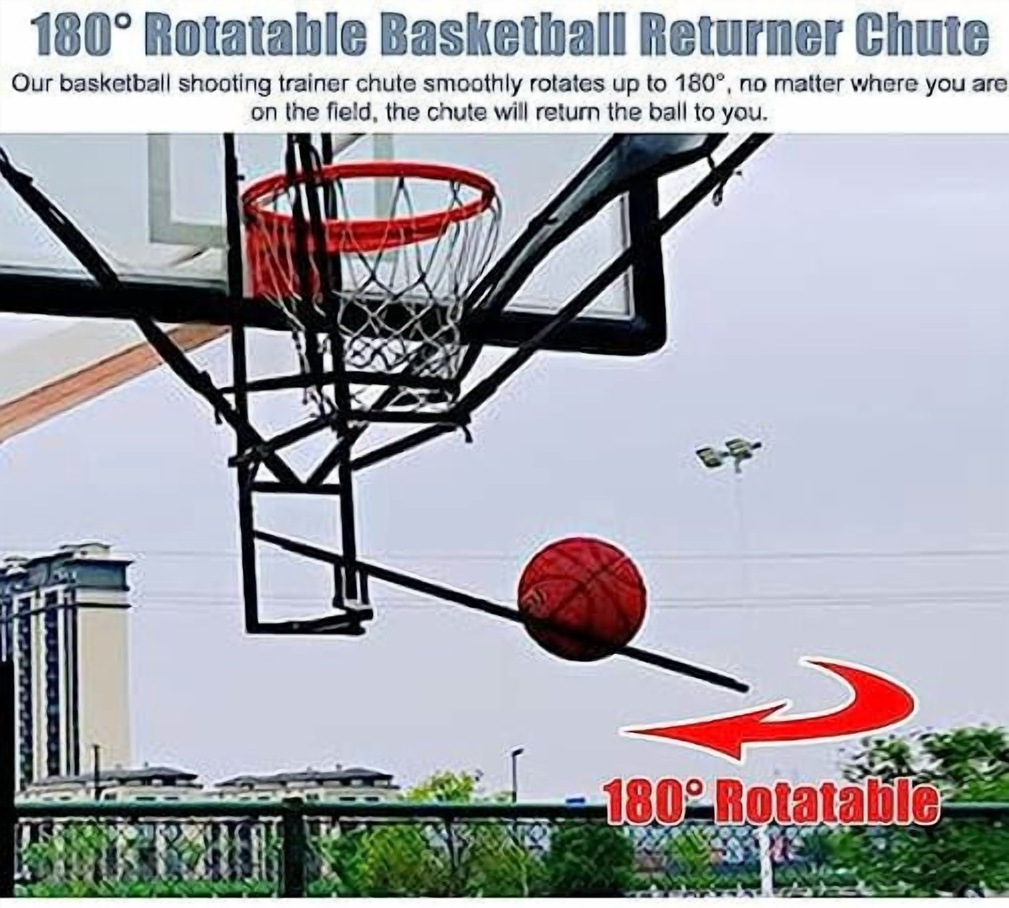 Gamvdout Basketballtrainer Basketball Shot Returner Hanging Basketball Return Attachment for Hoop Large Basketball Return Rotatable  Basketball Shooting Practice Net