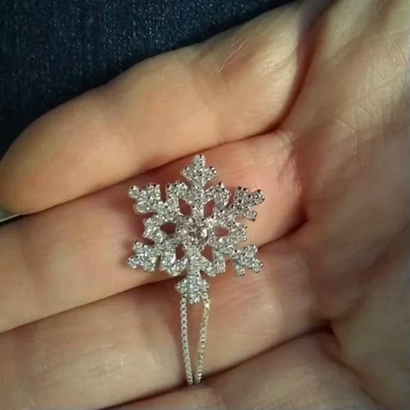 Snowflake Necklace Pendant Women Cubic Zircon Cute 925 Silver Jewelry