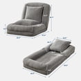 thumbnail image 3 of LIZHOUMIL Convertible Pet Sofa Bed, 65" Chenille Lounger w/ Memory Foam & Pillows, 3 of 9