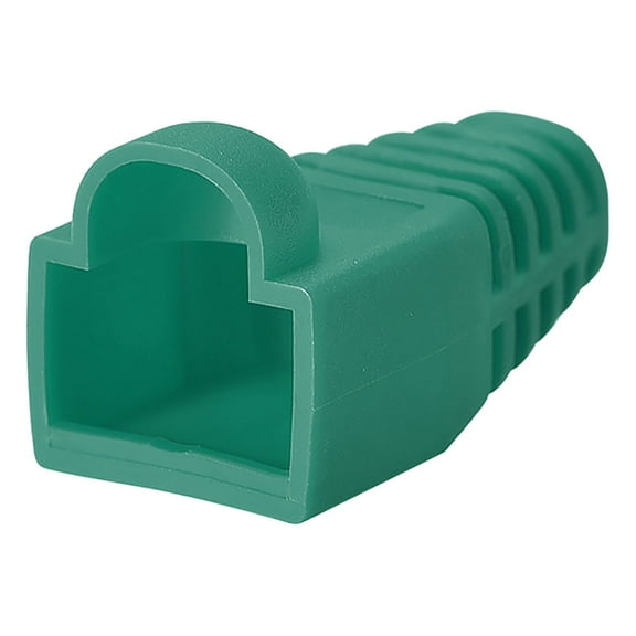 Green 6mm Hole Dia RJ45 Boots Cover Anti Dust Plastic Protector for Network Cable Cat5 Cat5E Cat6 20Pcs
