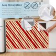 thumbnail image 4 of Red Brown Striped Sink Skirt for Bathroom, Self-Adhesive Under Sink Curtain, Modern Geometric Minimalist Lines Hide Pipes & Storage Fabric Cabinet Skirt Cover for Kitchen Laundry 32"x55", 4 of 8