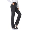 thumbnail image 1 of Tapata Pantalones de vestir rectos elásticos para mujer, 28.0 in, 30.0 in, 32.0 in, 34.0 in, con bolsillos, alto, pequeño, regular, para oficina, trabajo, negocios, 28.0 in, color carbón S, 1 of 5