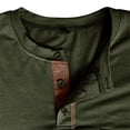 thumbnail image 6 of VSSSJ Shirts for Men Slim Fit Solid Color Patchwork Long Sleeve Button V-Neck Stand Collar Pullover Tops Fashion Casual Lightweight Shirts Army Green XL, 6 of 7
