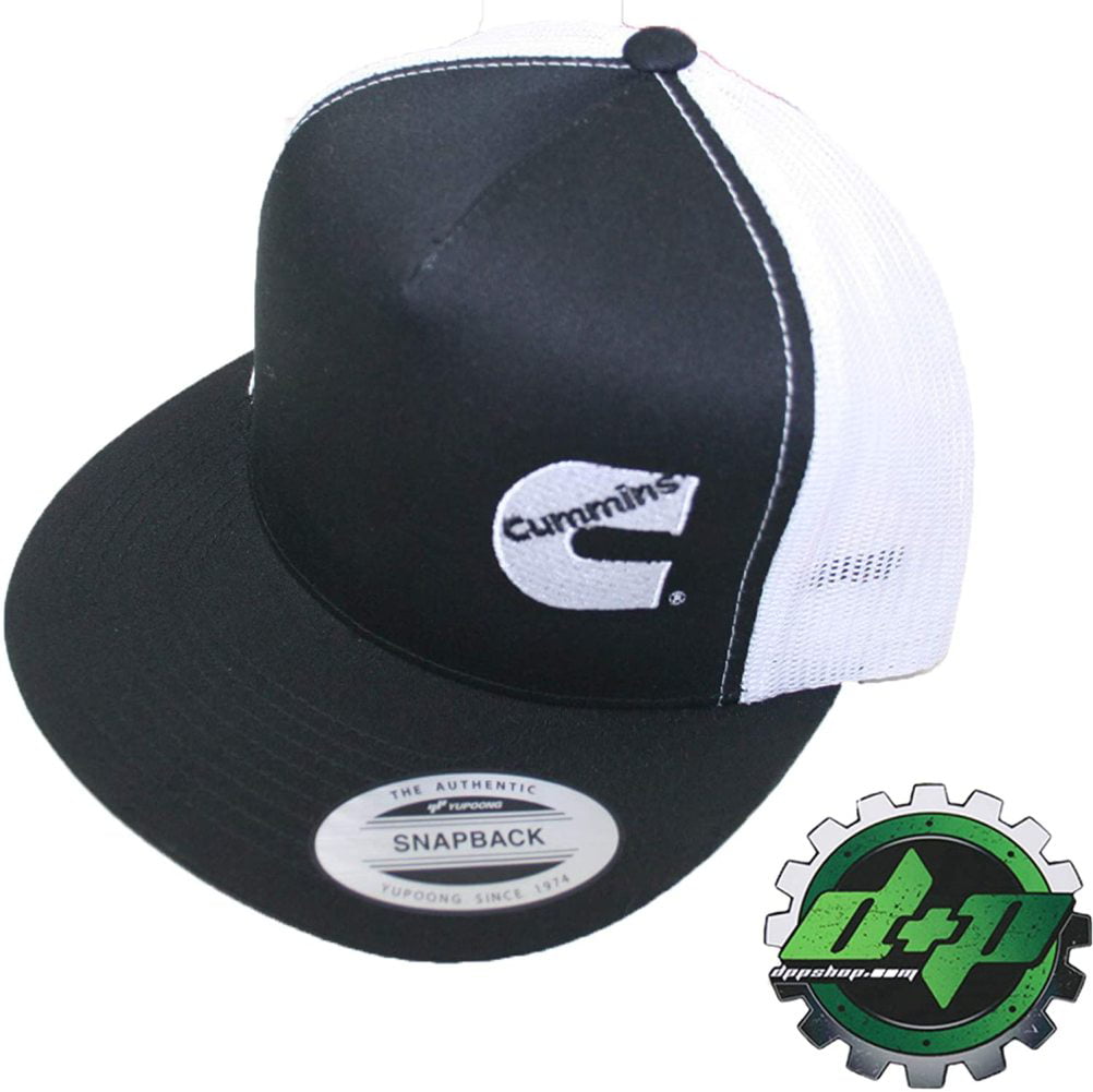 Cummins trucker mesh summer cummings hat ball cap snap back gray and white 