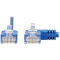 thumbnail image 2 of Tripp Lite 3ft RJ-45 Cat6 Right Angled UTP Slim Molded Cable Blue N204S03BLRA, 2 of 5