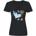 thumbnail image 3 of Inktastic Teacher Shark with School of Fish Women's V-Neck T-Shirt, 3 of 5