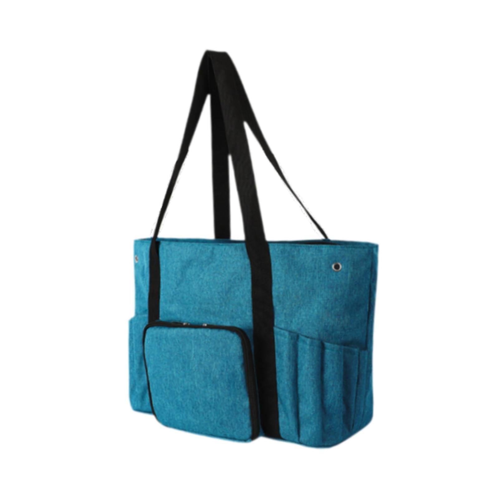 HILABEE Knitting Bag, Yarn Organizer, Yarn Holder, Knitting And Crochet Accessories with Inner Compartments, Carrying Bag, Storage of Knitting Yarn blue