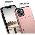 thumbnail image 4 of for iPhone 14 Plus Case with Card Holder Heavy Duty Protective Dual Layer Shockproof Hidden Card Slot Slim Wallet Case for iPhone 14 Plus for Women&Men(Rose Gold), 4 of 14