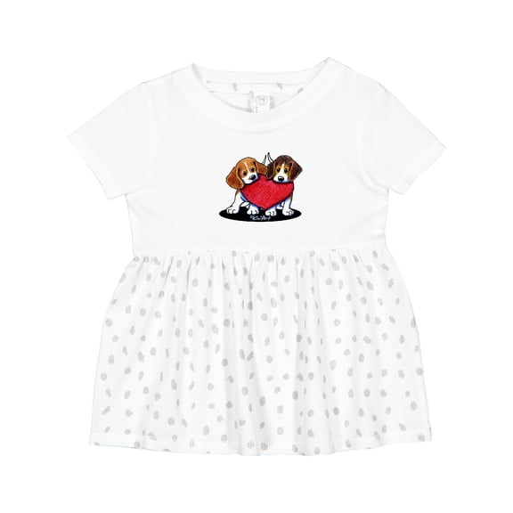 Inktastic Beagle Heartfelt Duo Girls Baby Dress