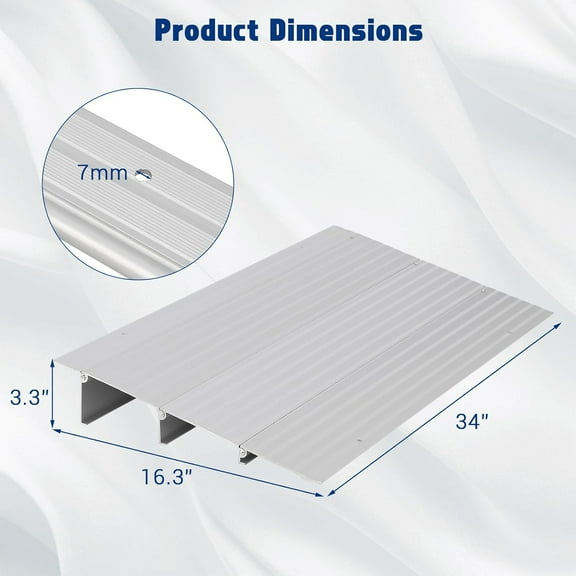 Acekid Threshold Ramps for Doorways, Door Threshold Ramp 3" Rise, Aluminum Entry Threshold Ramp for Doorways, Weight Capacity 700 LB