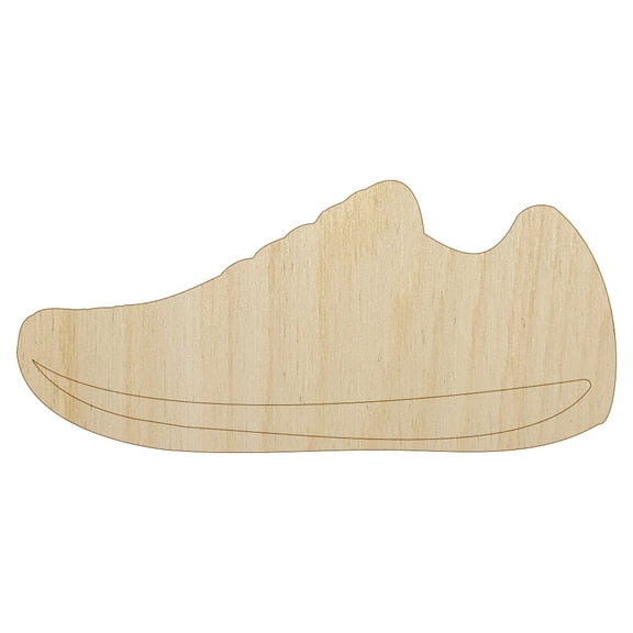 Athletic Running Shoe Wood Shape Unfinished Piece Cutout Craft DIY Projects - 4.70 Inch Size - 1/8 Inch Thick