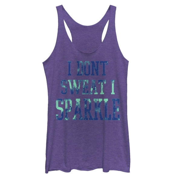 Women's CHIN UP Sparkle Tie-Dye  Racerback Tank Top Purple Heather Small