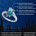 thumbnail image 2 of Gem Stone King 925 Sterling Silver Mercury Mist Mystic Topaz London Blue Topaz and Black Diamond Ring for Women (1.98 Cttw, Heart Shape 6MM, Gemstone Birthstone, Size 6), 2 of 6