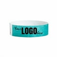 thumbnail image 2 of WristCo Caribbean Blue Custom Imprint Wristbands - 1,000 Count Tyvek ¾” x 10”- Add Any Text Logo and Image & Receive Printed Wrist Band Bracelets for Events Concert Party Festival Security Admission, 2 of 4