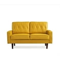 thumbnail image 5 of Uspridefurniture Acire Faux Leather Cushion Back 2Pcs Living Room Set, Mustard Yellow, 5 of 6
