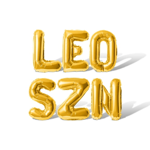 Letter Balloons - LEO SZN 16" Inch Alphabet Letters Foil Mylar Balloon Birthday Party Banner (Gold)
