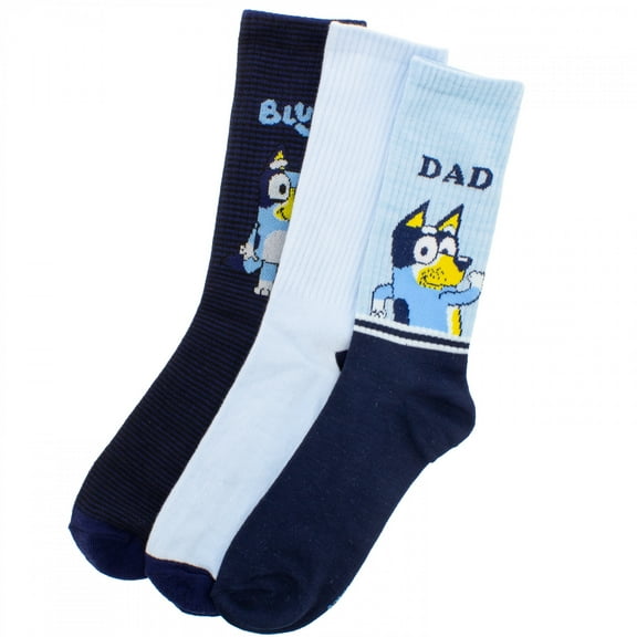 Bluey 3-Pack Mixed Graphics Adult Crew Socks