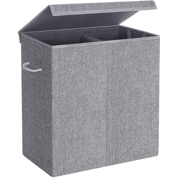 142L Laundry Hamper with Lid & Removable Fabric Bag Laundry Basket with Handles for Closet Laundry Room Bedroom Bathroom Gray