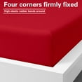 thumbnail image 3 of Super Soft and Durable​​ Microfiber Fitted Sheet, Machine Washable Fitted Bed Sheet with 15 inches Deep Pocket, Twin-XL, 39 x 80 inches, Red, 3 of 7