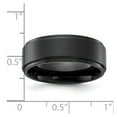 thumbnail image 2 of Stainless Steel Polished Black Ip Plated Brushed Center 8mm Band Size 12 Ring for Women and Men, 2 of 2