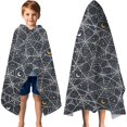 thumbnail image 3 of Spider Web Halloween Pattern Hooded Bath Towel，60"x35" for Ages 3 To 12 Kids, Quick Dry Lightweight Soft Microfiber Hood Beach Towel Cover Up for Kids, 3 of 7
