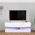 thumbnail image 4 of 3-Drawers Led TV Stand MDF Indoor Storage For Gadget Magazines Toys Medicines Decorations DVD Save Room Space Package Size :50.79 * 18.50 * 6.69" White, 4 of 8