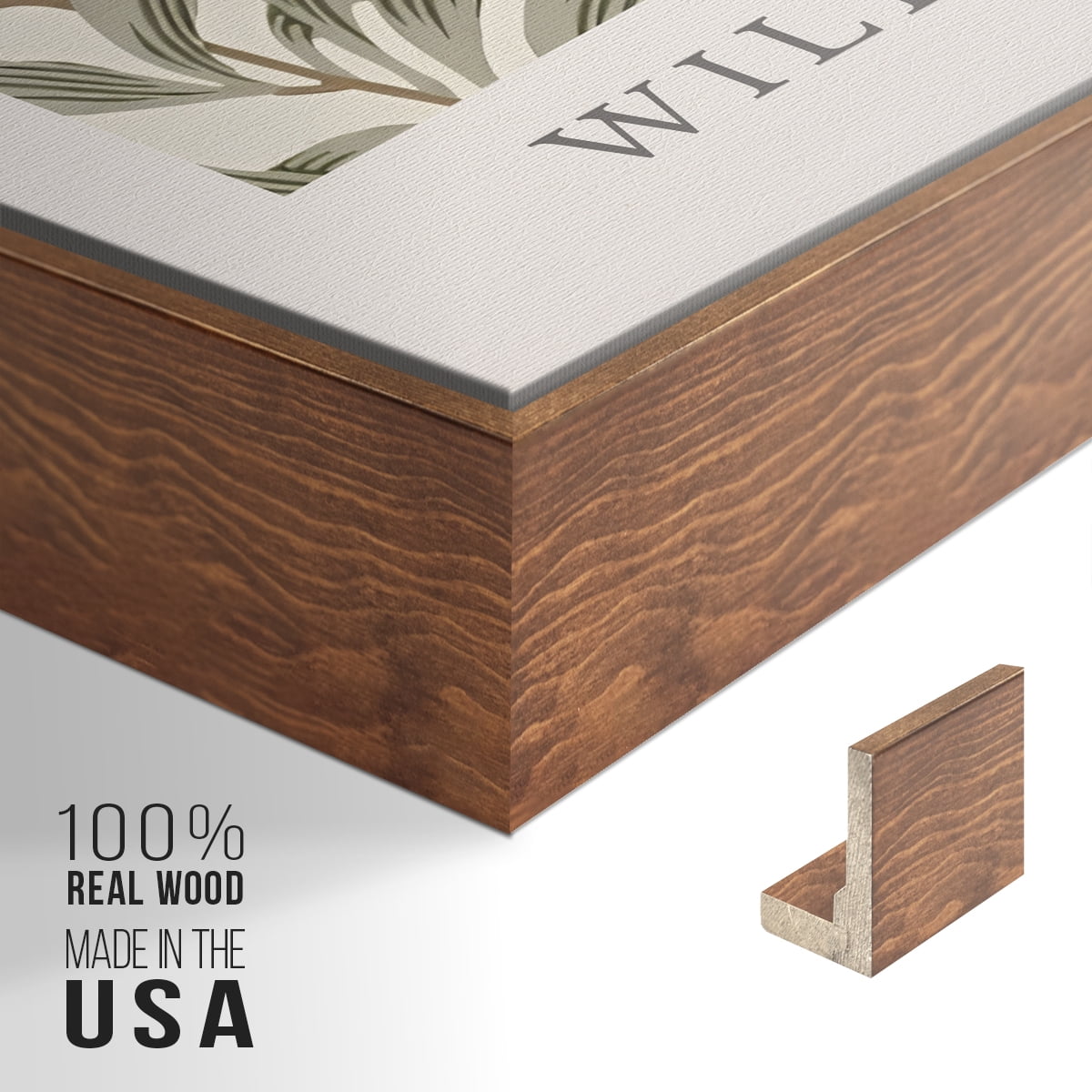 Vintage Botanical Print-LXIII By Wexford Home Framed in Walnut Wood Gallery Wrapped Canvas 27 in. x 41 in.