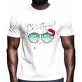 thumbnail image 2 of Camisetas gráficas informales de manga corta con gafas de sol navideñas para hombre, 2 of 8