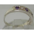 thumbnail image 4 of LBG 925 Sterling Silver Cultured Pearl and Amethyst Womens Band Ring - Sizes 4 to 12 Available, 4 of 6