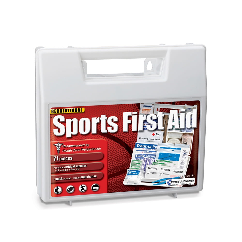First Aid Only 10 Person Sports First Aid Kit, Plastic Case, 72 pc